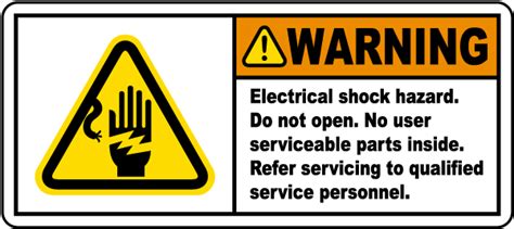 Warning Electrical Shock Hazard Label - Save 10% Instantly