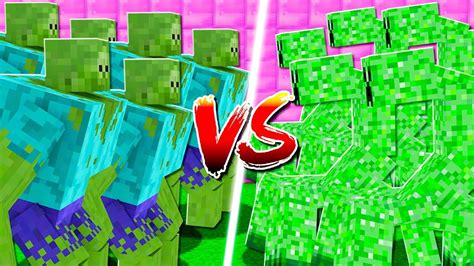 Mutant Zombies Vs Mutant Creepers In Minecraft Youtube