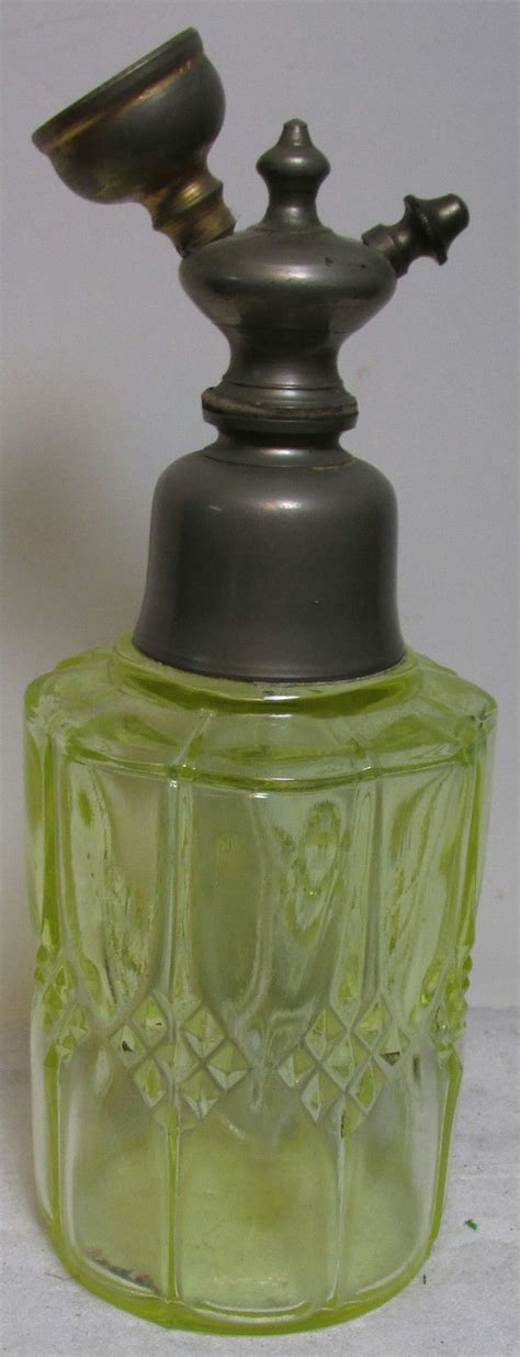 Awesome Victorian Vaseline Glass Perfume Bottle With Atomiser Top Antique Price Guide