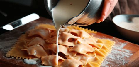 Raviolis De Pollo Con Salsa De Queso Mandolina