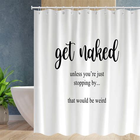 Get Naked Shower Curtain Funny Bathroom Curtains Waterproof Etsy