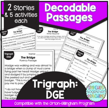 Trigraph DGE Decodable Reading Passages Orton Gillingham And Science Of