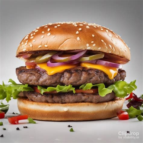 Premium Ai Image Tasty Cheeseburger Isolated On Transparent Background