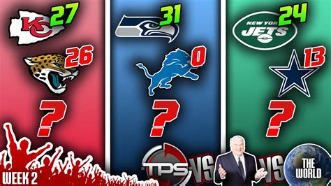 2023 Nfl Week 2 Picks Predictions And Prizes Tps Vs Madden Vs The World Back By Popular