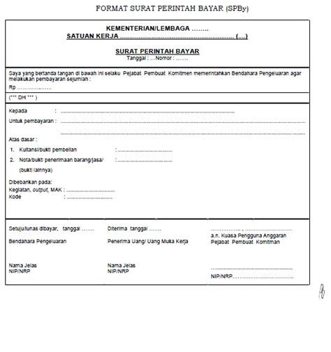 Format Surat Perintah Pembayaran Delinewstv