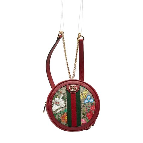 Gucci Gg Supreme Web Flora Ophidia Round Backpack 598661 Beige Cloth