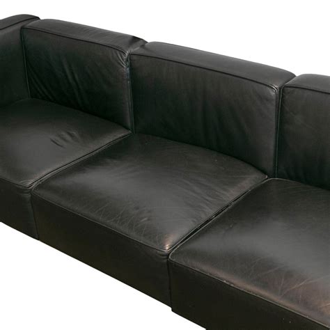 Black Leather Corbusier Style Sofa | Grandview Mercantile