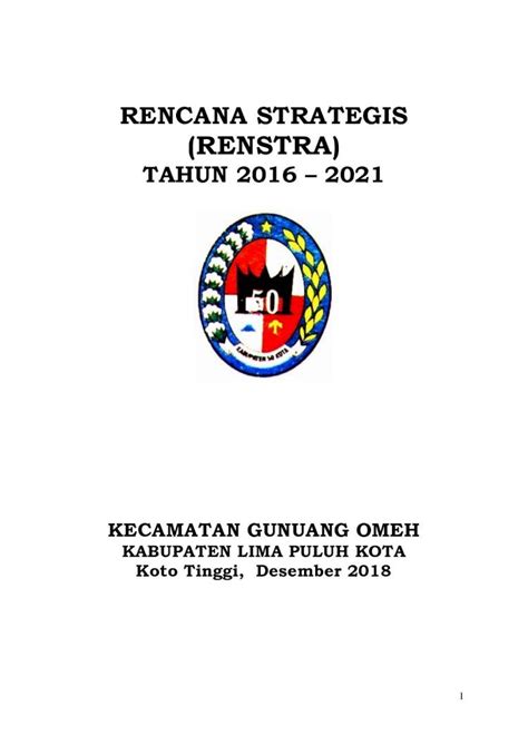 Pdf Rencana Strategis Renstra Pembangunan Daerah Sesuai Dengan Tugas