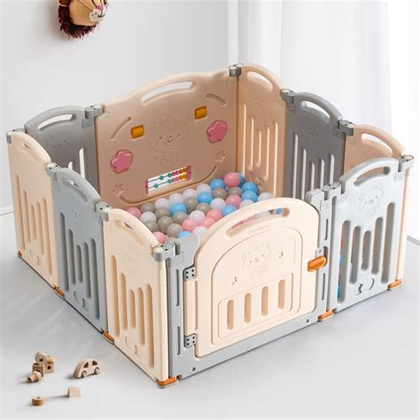 New Foldable Baby Playpen Uanlauo Baby Fence With Gate No Gaps Play