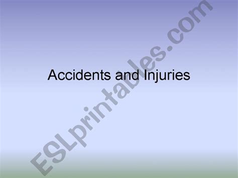 ESL English PowerPoints Accidents And Injuries Vocabulary