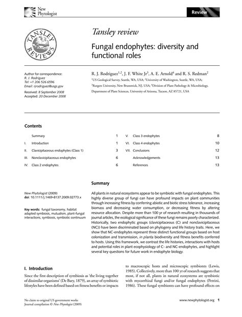 Solution Fungal Endophytes Diversity And Functional Roles Studypool