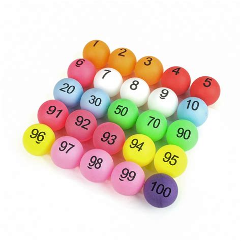 Gogo Numbered Beer Pong Balls No 1 100 Mix Color Raffle Ball 40mm