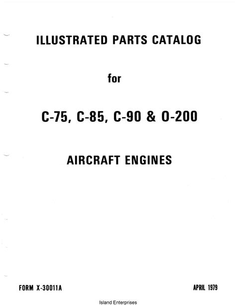 Continental C75 C 85 C 90 And 0 200 1979 Illustrated Parts Catalog Form