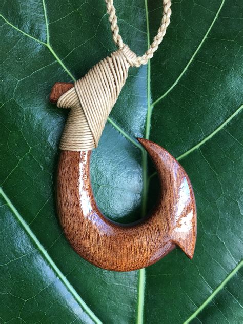 Genuine Koa Wood Pointed Fish Hook Maori Tribal Pendant With Etsy