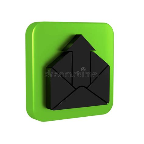 Black Outgoing Mail Icon Isolated On Transparent Background Envelope