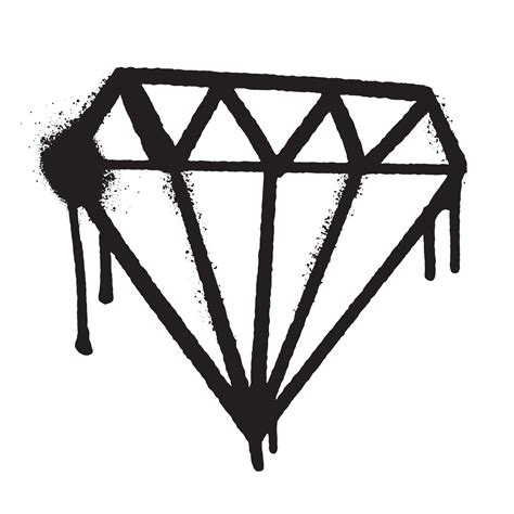 Diamond Graffiti Art Black Spray Paint Illustration Isolated On White