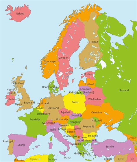 Mens En Maatschappij Leerjaar 6 Topografie Europa Landen Leer