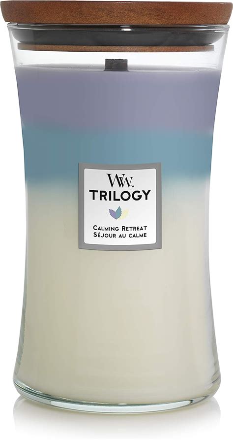 Woodwick Large Hourglass Trilogy Scented Candle Calming Retreat