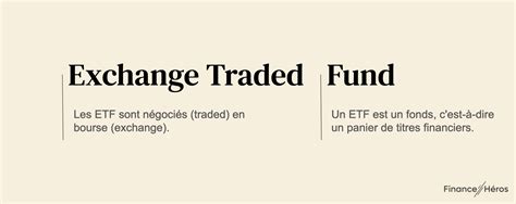 Tout sur les ETF Définition Comment Investir Finance Héros