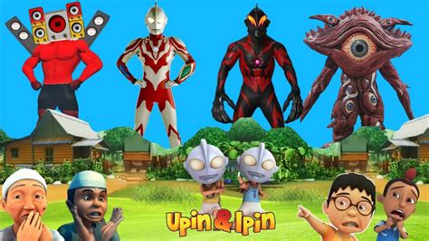 Upin Ipin Ultraman Tiga Ultramen Ribut Speakerman Melawan Monster Gen