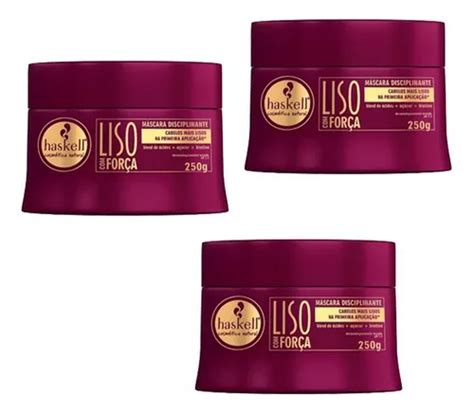 Kit 3 Máscara Liso Força 250g Haskell MercadoLivre