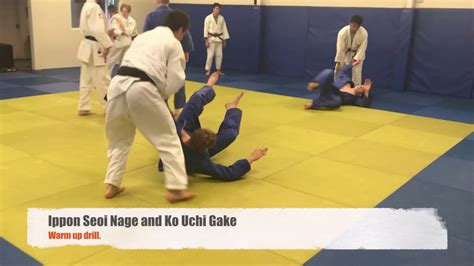 Ippon Seoi Nage Judo Combination Into Ko Uchi Gake Warm Up Drill Youtube