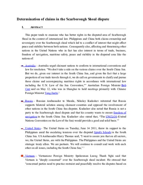 (DOC) scarborough shoal dispute in the context of international law | Niño Jayme - Academia.edu