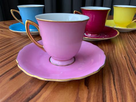 Vintage Coffee Cups And Saucers Set Of 5 Made In Etsy