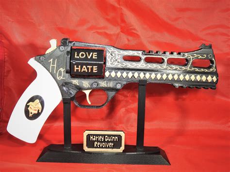 3d Printed Harley Quinn Prop Gun Painted W Stand Or Diy Kit Etsy