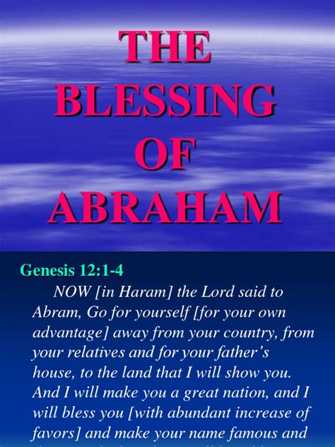 The Blessing Of Abraham Covenant Biblical Abraham Free 30 Day