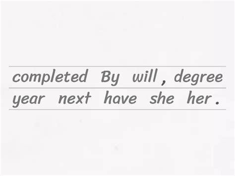 Future Perfect Simple Unjumble