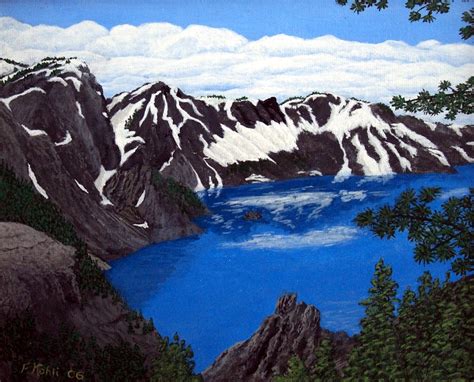 Crater Lake Painting By Frederic Kohli Fine Art America