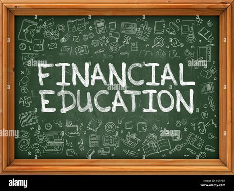 Financial Education Hand Drawn On Green Chalkboard Stock Photo Alamy