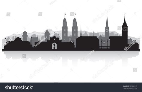 Zurich Switzerland City Skyline Vector Silhouette Stock Vector Royalty