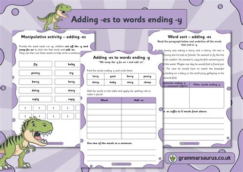 Phonics Phase 6 Adding Es To Words Ending Y Grammarsaurus