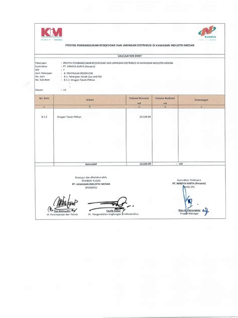 calculation sheet  urugan tanah pilihan
