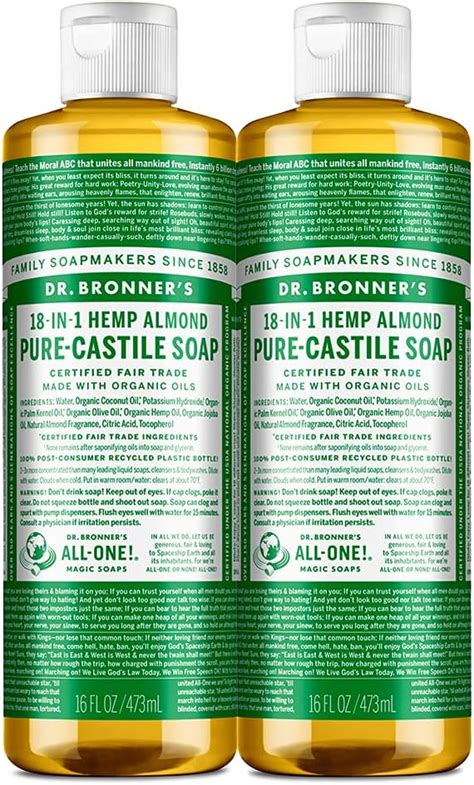 Amazon Dr Bronner S Pure Castile Liquid Soap Almond 16 Ounce