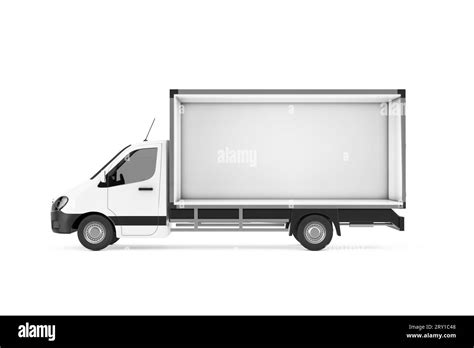 Empty Freight Compartment In Cargo Van Minibus On A White Background