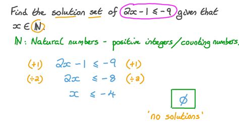 Question Video Finding The Solution Set Of Two Step Linear