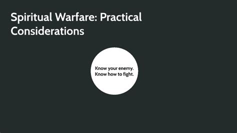 4 Spiritual Warfare Practical Considerations By Jonny Pocoroba On Prezi