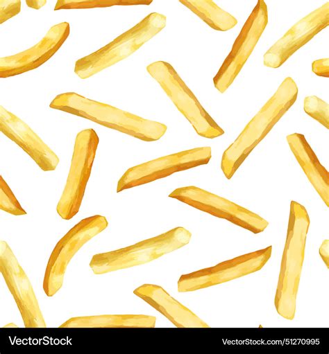 Falling French Fries Seamless Pattern Royalty Free Vector