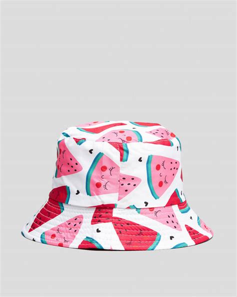 Shop Mooloola Toddlers Watermelon Reversible Bucket Hat In Pink Fast