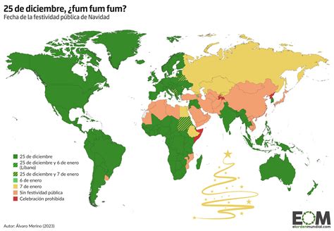 Cuándo se celebra oficialmente la Navidad en el mundo Mapas de El