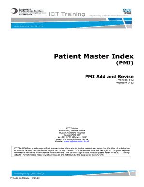 Fillable Online Training Iphis Nhs Patient Master Index Training