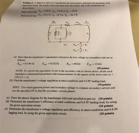 Solved Problem A Va V Transformer Has Been Chegg