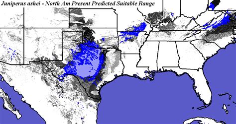 Home Range Shifts for Juniperus_ashei Predicted Under Climatic Change