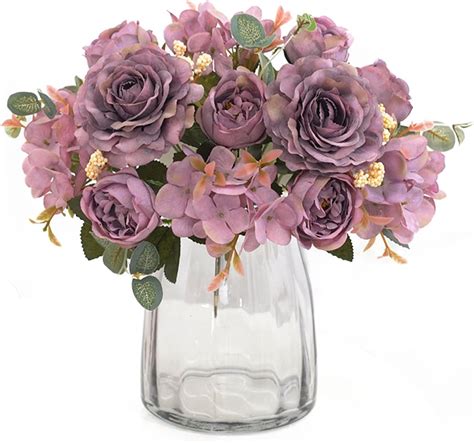 Amazon Gtidea Bundles Peonies Artificial Flowers Bouquet Purple