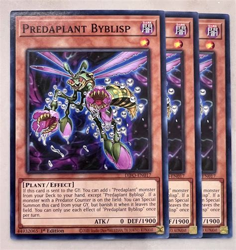 Yugioh 3x Predaplant Byblisp Difo En017 Common 1st Ed Nm Ebay