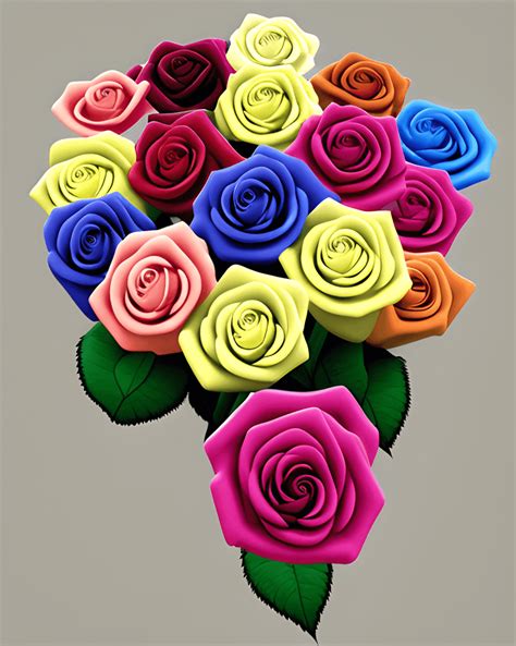 Realistic Roses In Assorted Colors Creative Fabrica