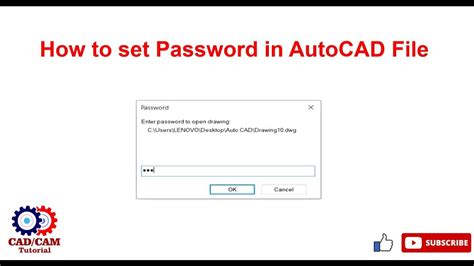 How To Set Password In Autocad File Password Protected File Advanced Autocad Tool Youtube